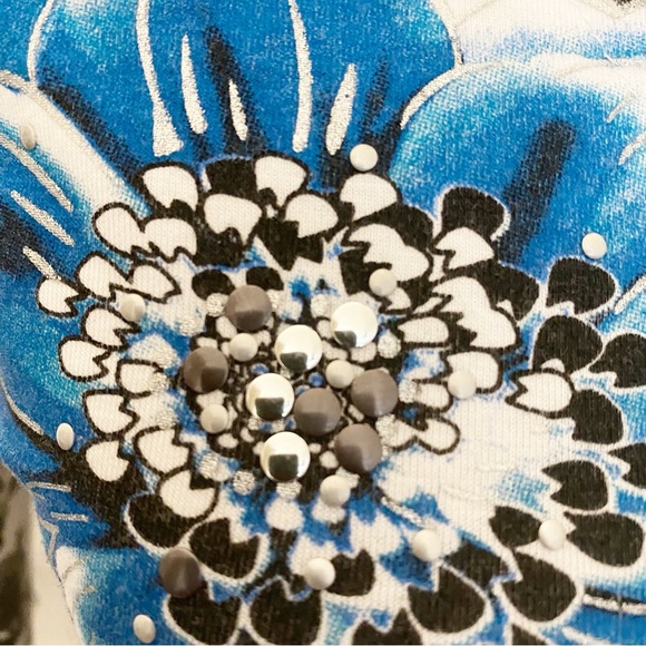 CACHE Zebra Print Floral Long Sleeve Shirt Size Medium - Picture 7 of 10